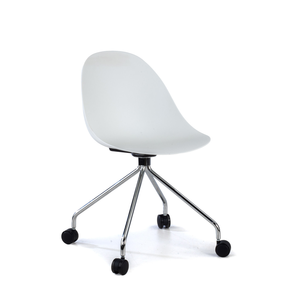 silla confidente blanco flow con ruedas plastico 1