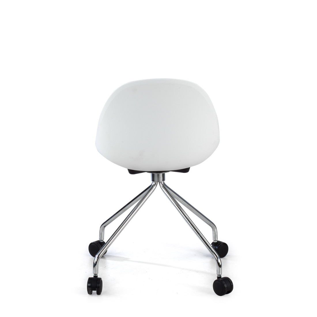 silla confidente blanco flow con ruedas plastico 6