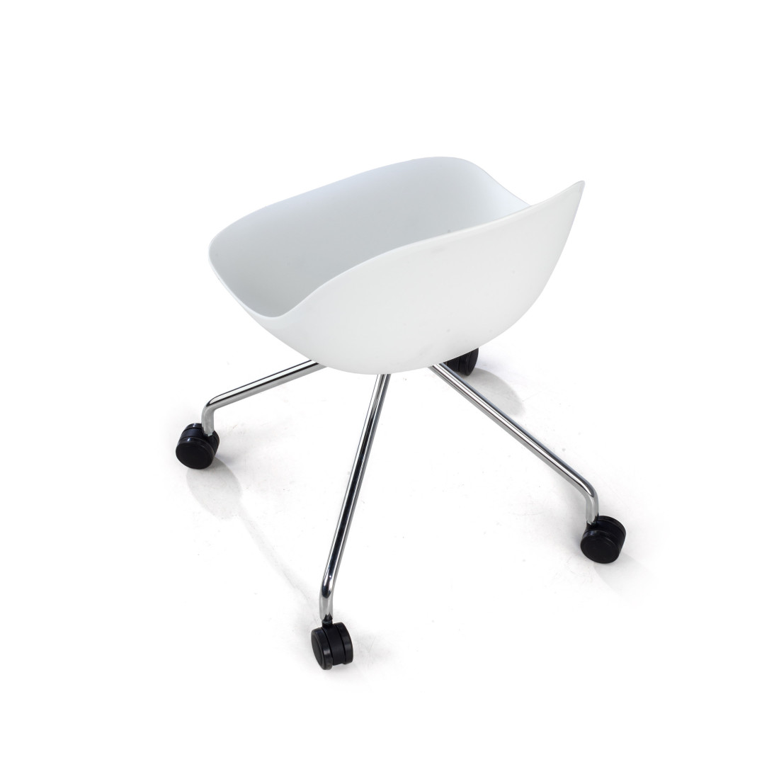 silla confidente blanco flow con ruedas plastico 7