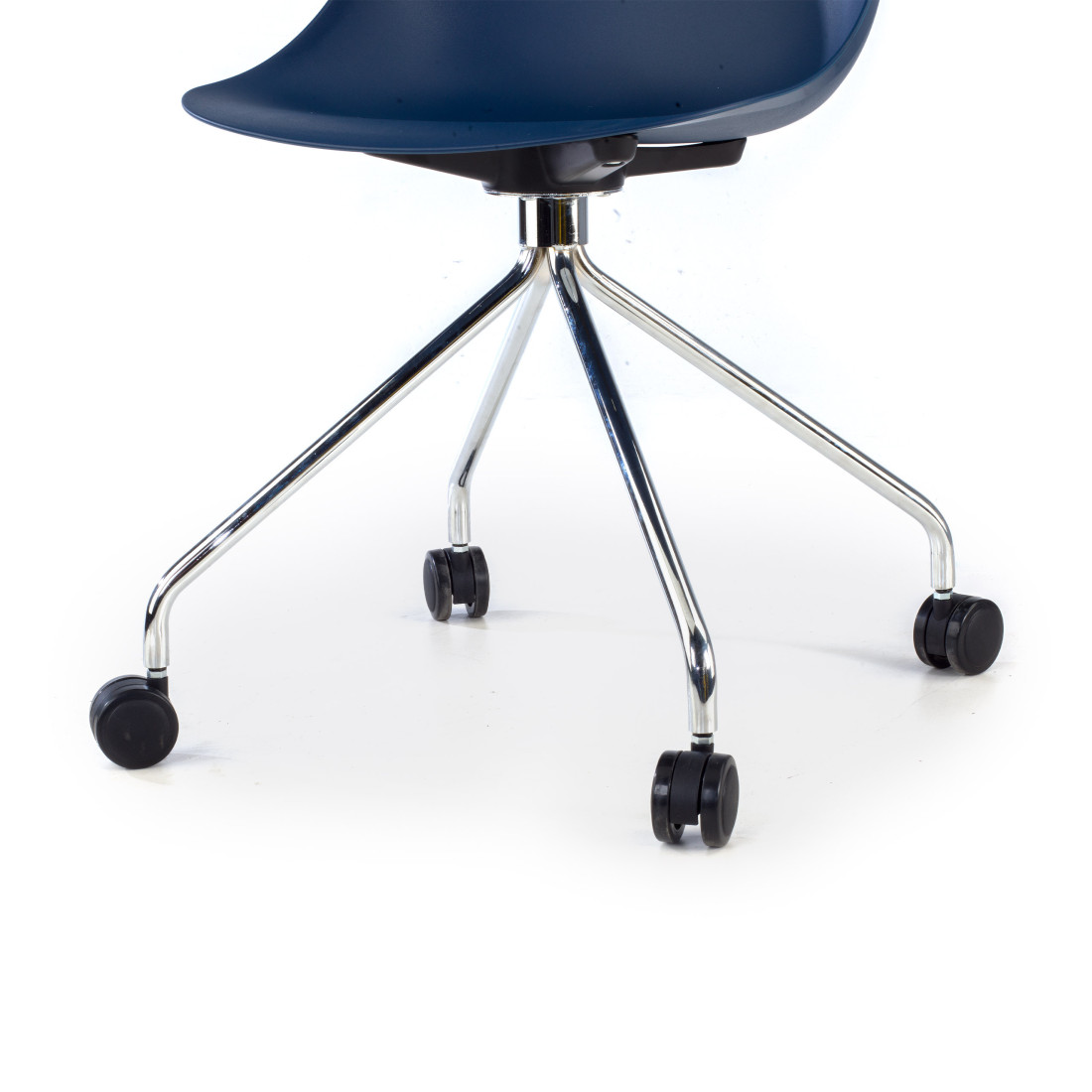 silla confidente azul flow con ruedas plastico 8