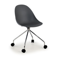 Silla de confidente Flow, con ruedas - Gris