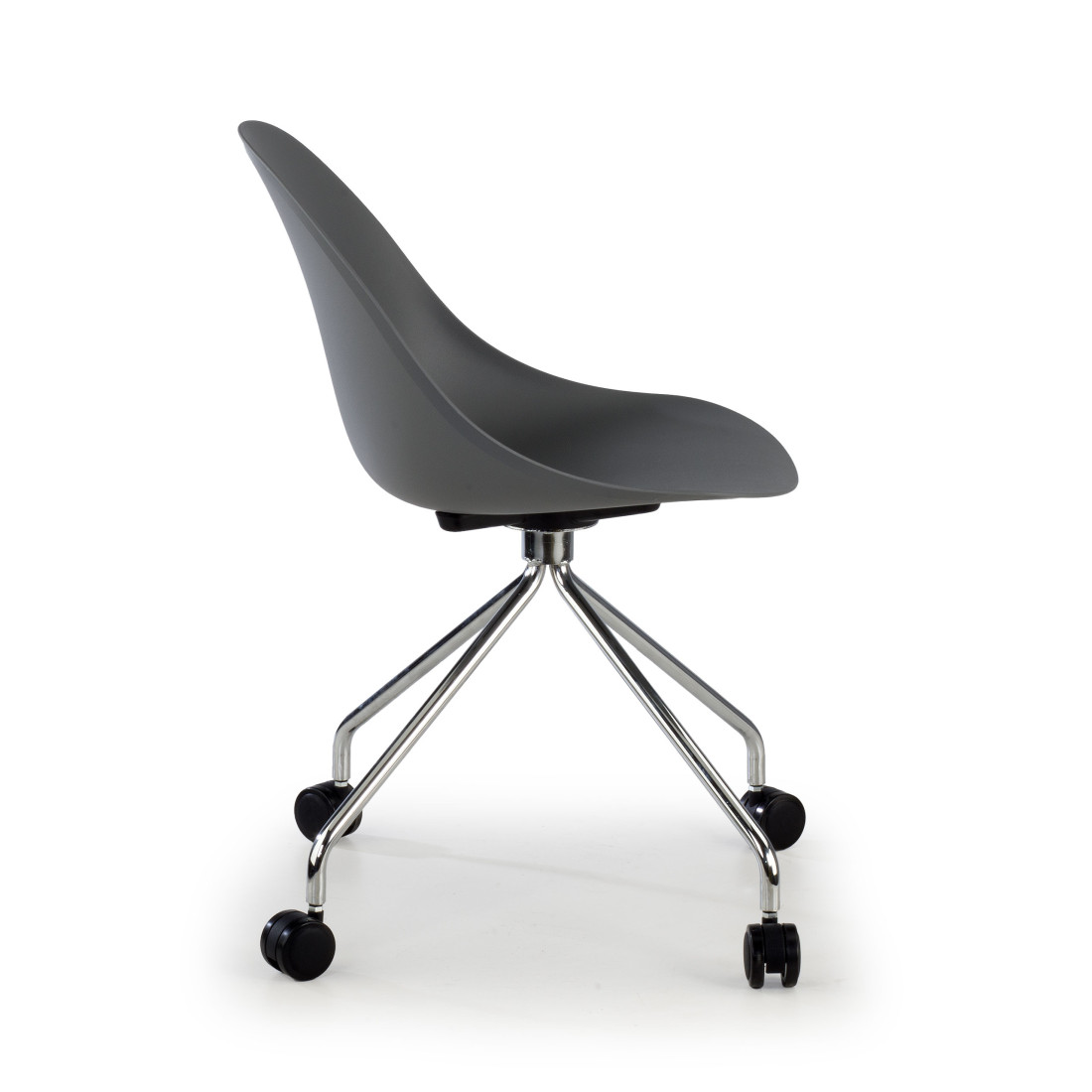 silla confidente gris flow con ruedas plastico 4