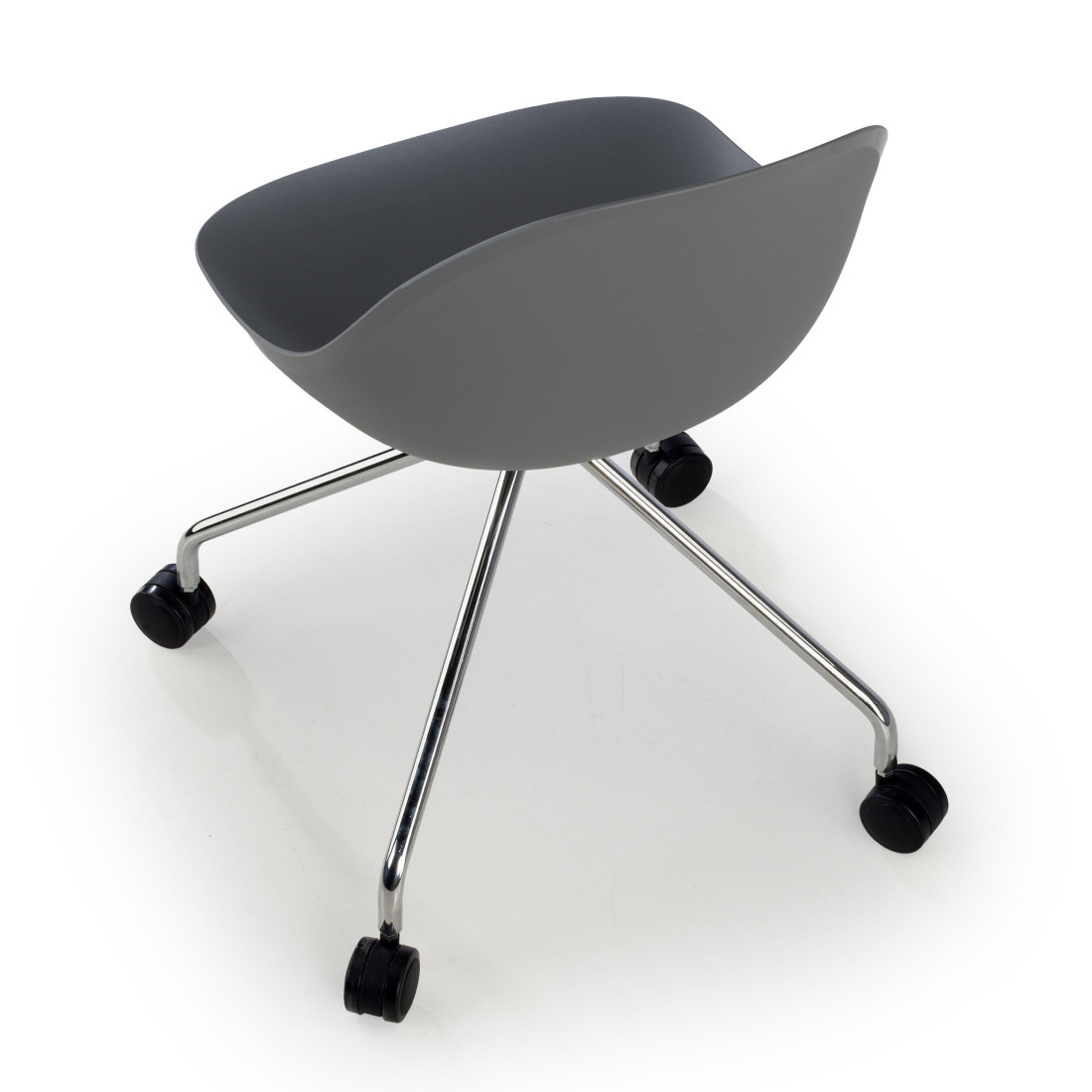 silla confidente gris flow con ruedas plastico 7