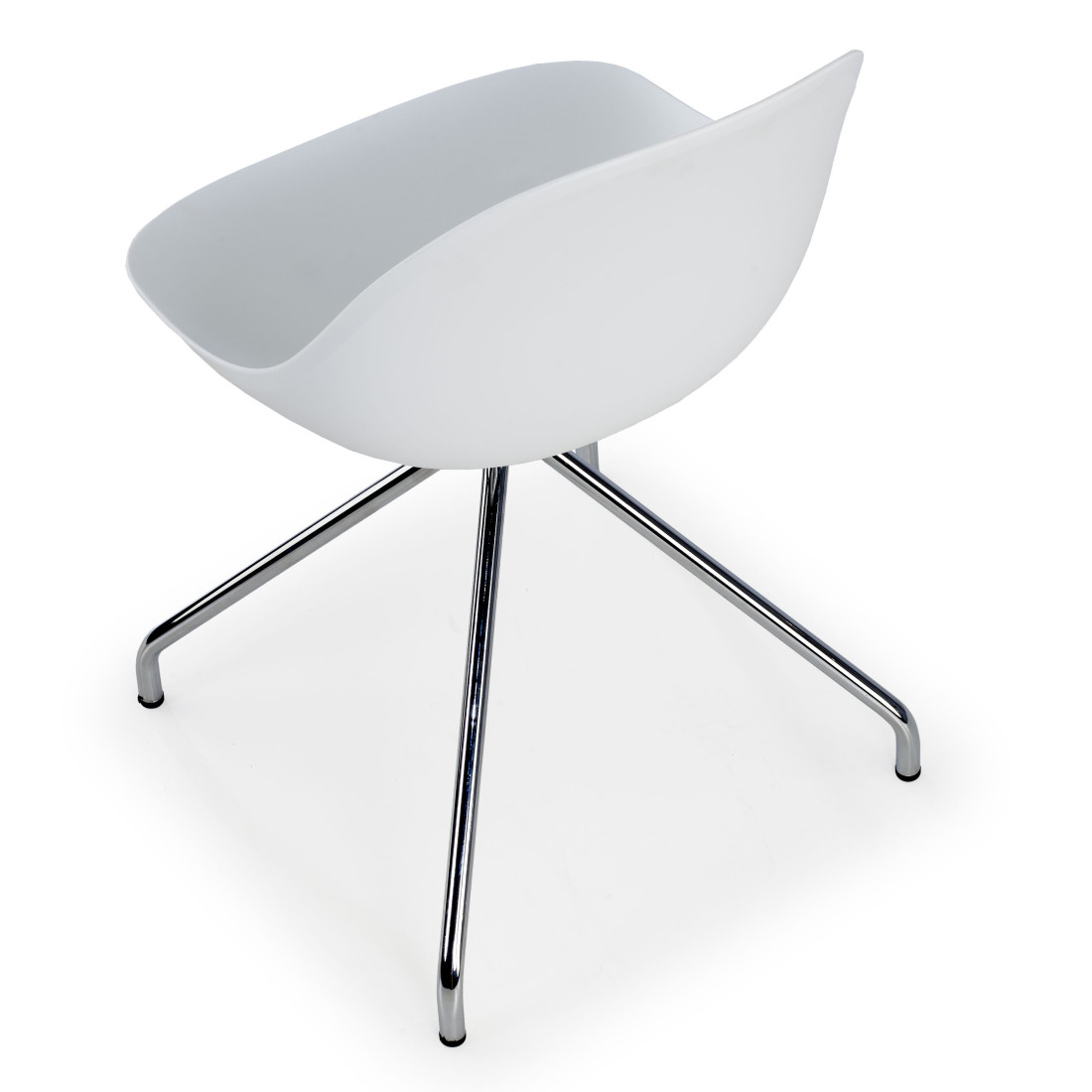 silla confidente blanco flow base piramide plastico 7