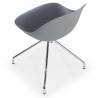 silla confidente gris flow base piramide plastico 7