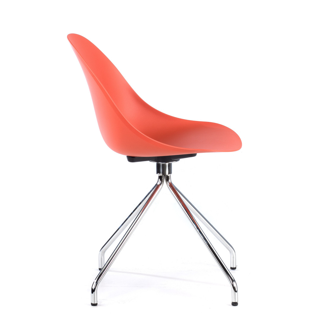 silla confidente rojo flow base piramide plastico 4