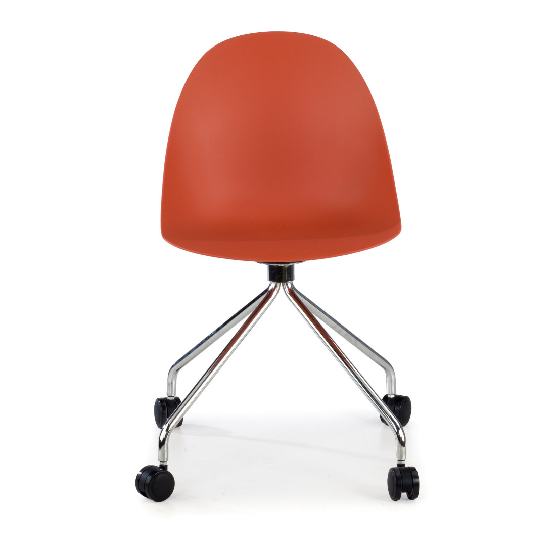 silla confidente rojo flow con ruedas plastico 3