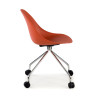 silla confidente rojo flow con ruedas plastico 4
