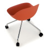 silla confidente rojo flow con ruedas plastico 7