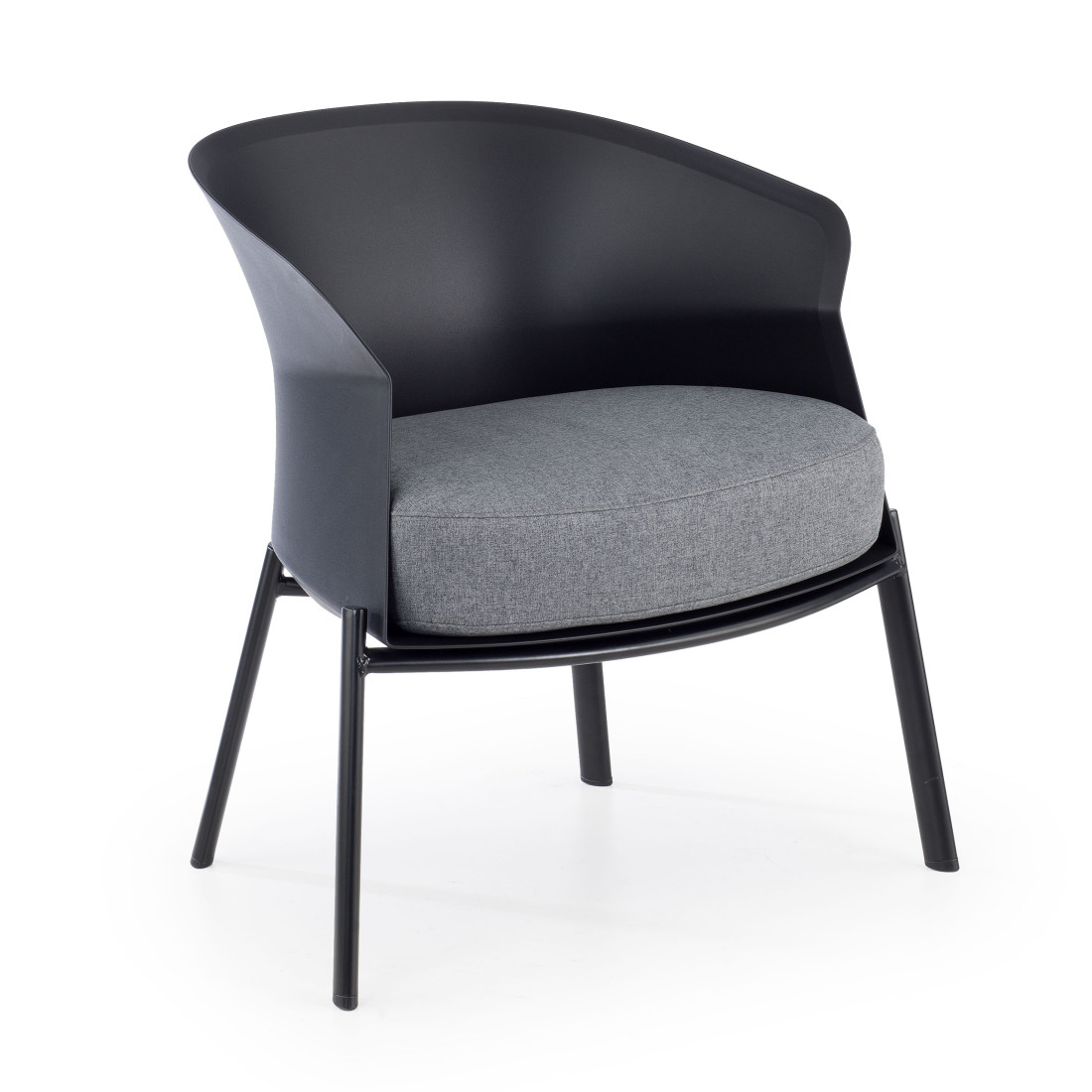 sillon para sala de espera negro winnie patas de madera tela 1