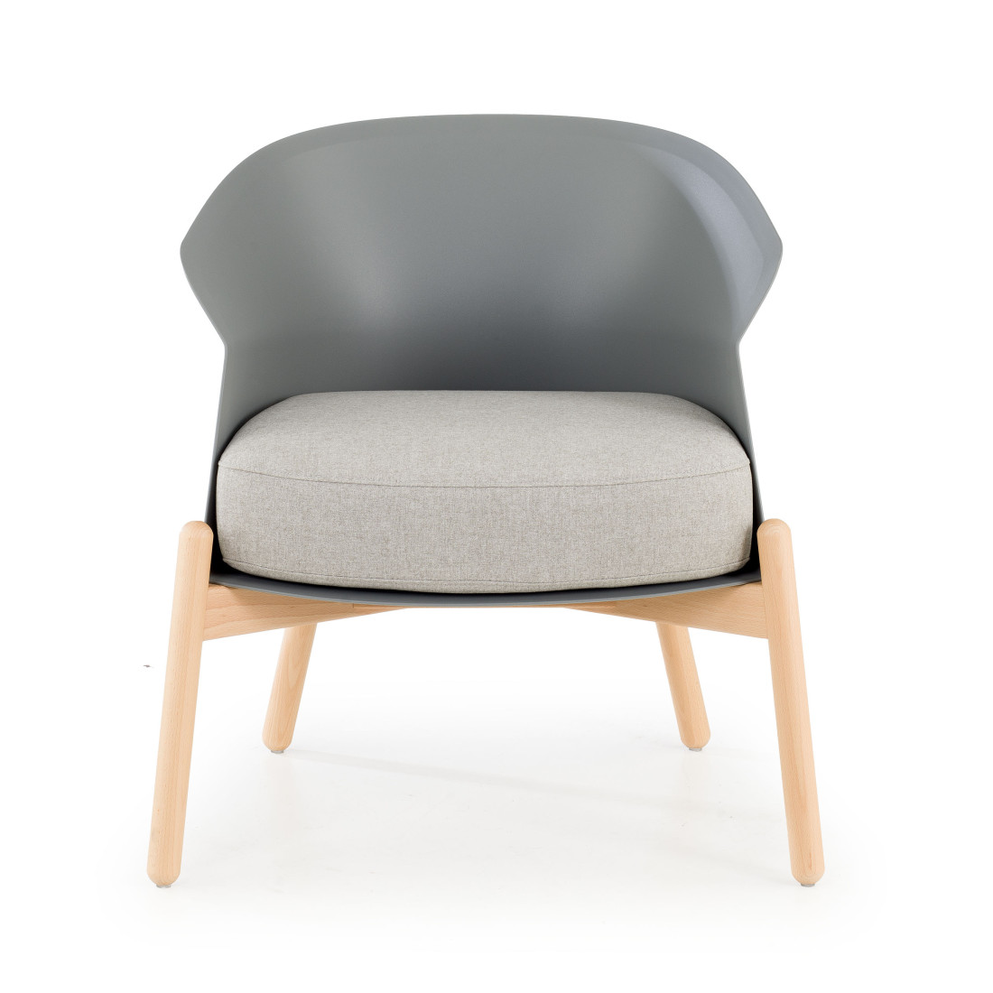 sillon para sala de espera gris winnie patas de metal tela 3