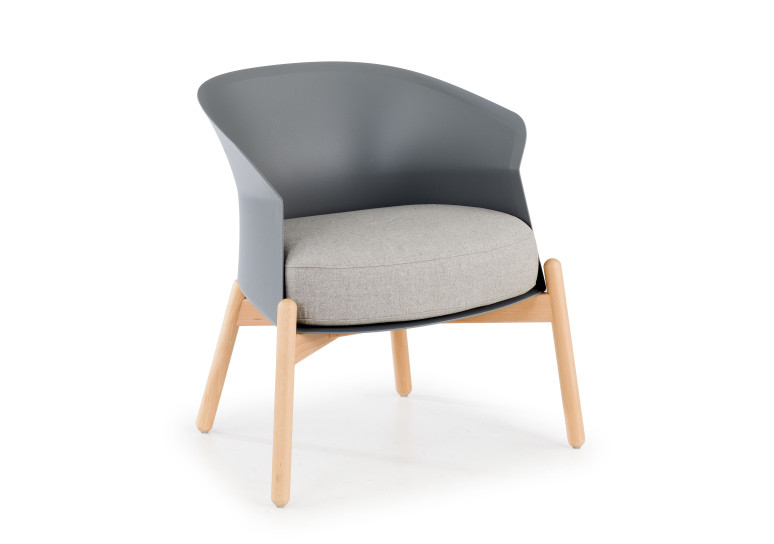 Silla de espera Winnie madera - Gris