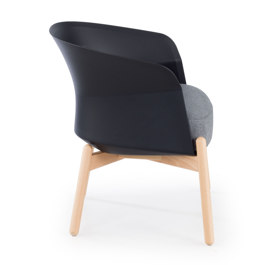 sillon para sala de espera negro winnie patas de metal tela 4