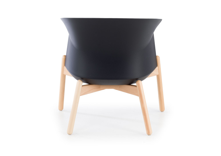 sillon para sala de espera negro winnie patas de metal tela 6