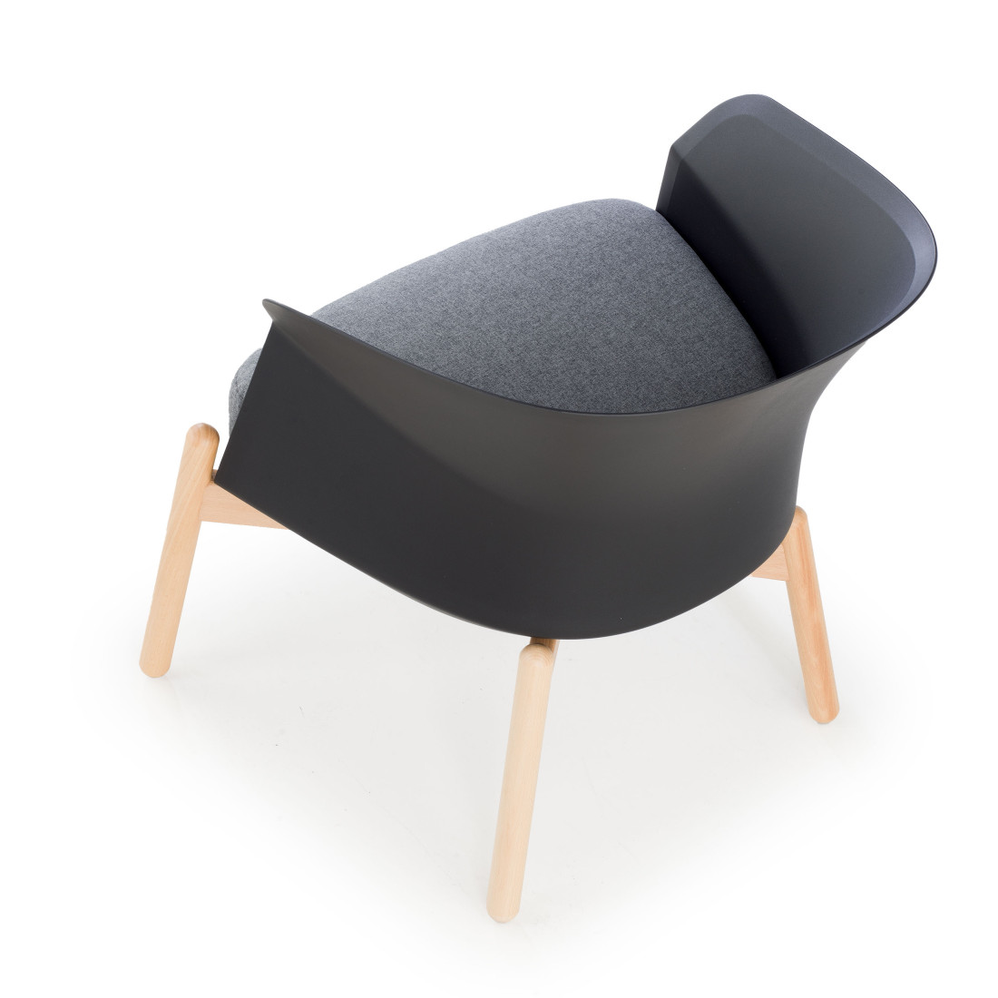 sillon para sala de espera negro winnie patas de metal tela 7