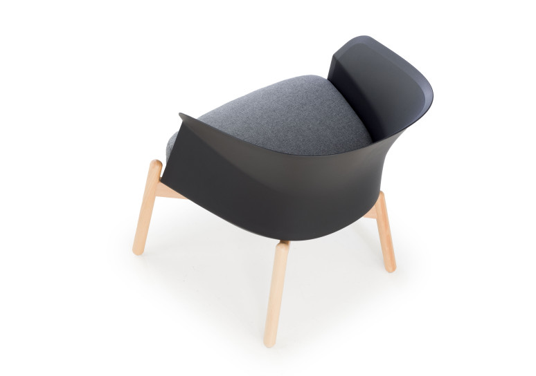 sillon para sala de espera negro winnie patas de metal tela 7