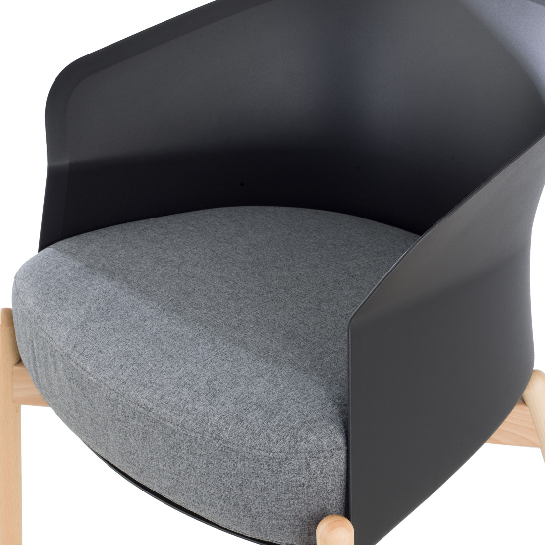 sillon para sala de espera negro winnie patas de metal tela 8