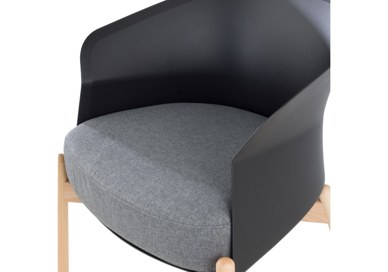 sillon para sala de espera negro winnie patas de metal tela 8