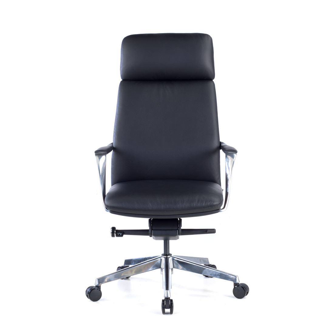 sillon de oficina negro aston piel natural 3
