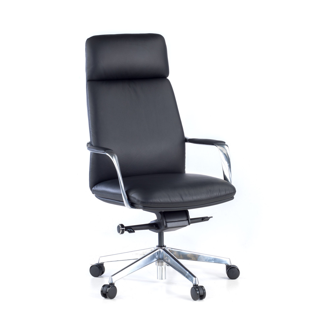 sillon de oficina negro aston piel natural 1