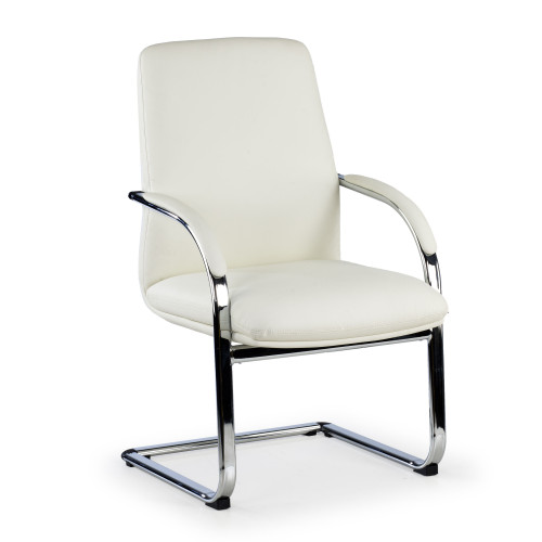Sillón confidente Aston patín piel natural - BLANCO