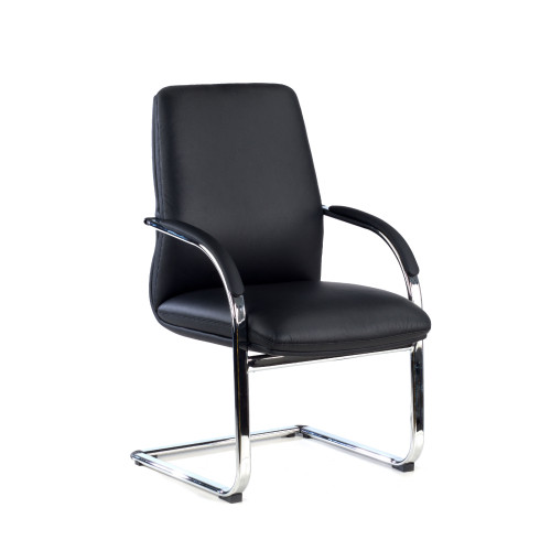 Sillón confidente Aston patín piel natural - NEGRO