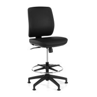 Taburete de oficina Wind, ecopiel - negro