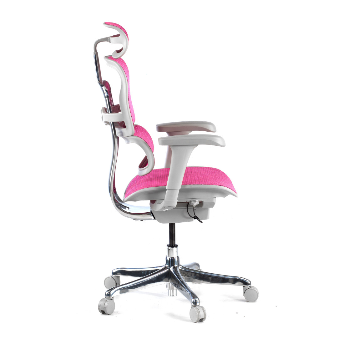 silla ergonomica rosa ergohuman estructura blanca red malla 5