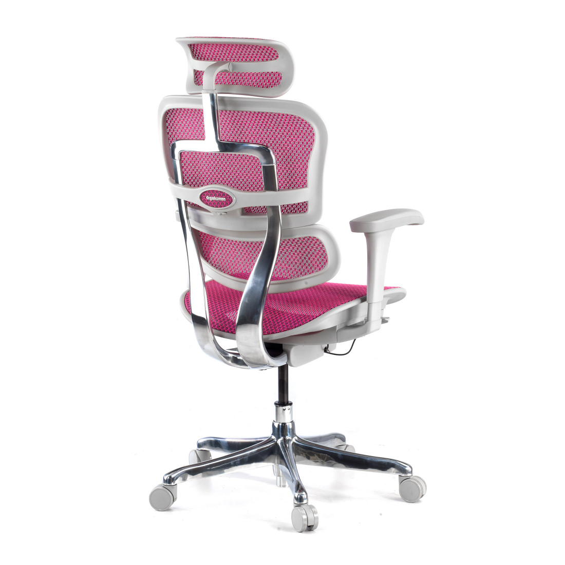 silla ergonomica rosa ergohuman estructura blanca red malla 6