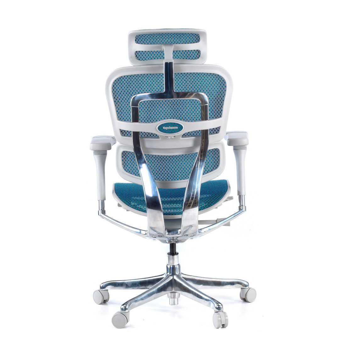 silla ergonomica azul ergohuman elite estructura blanca red malla 7