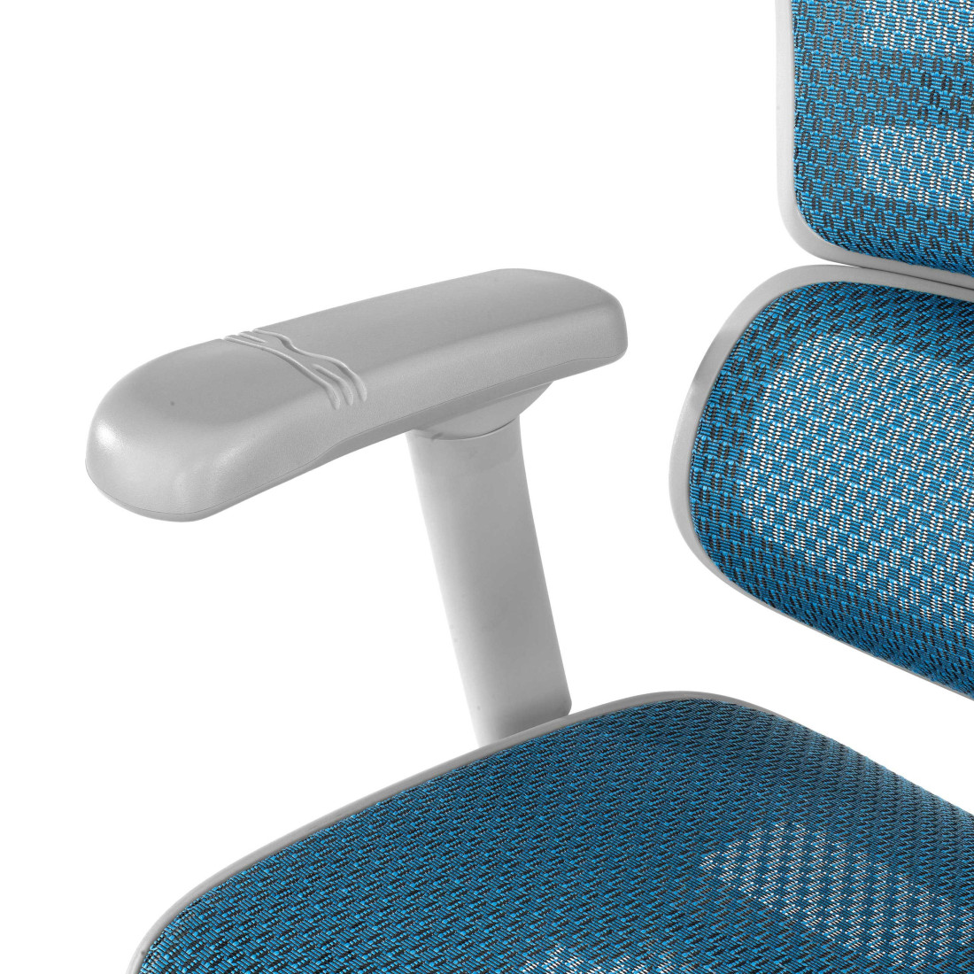 silla ergonomica azul ergohuman elite estructura blanca red malla 14