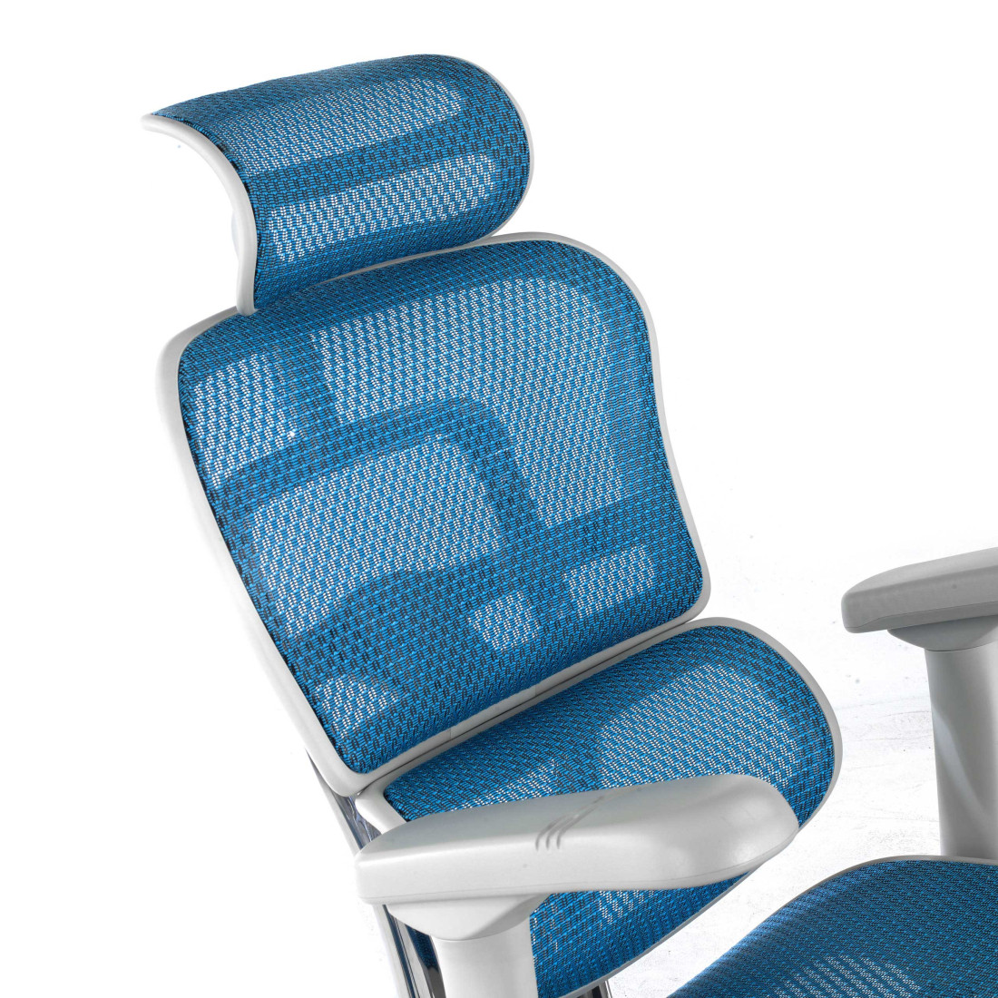 silla ergonomica azul ergohuman elite estructura blanca red malla 13
