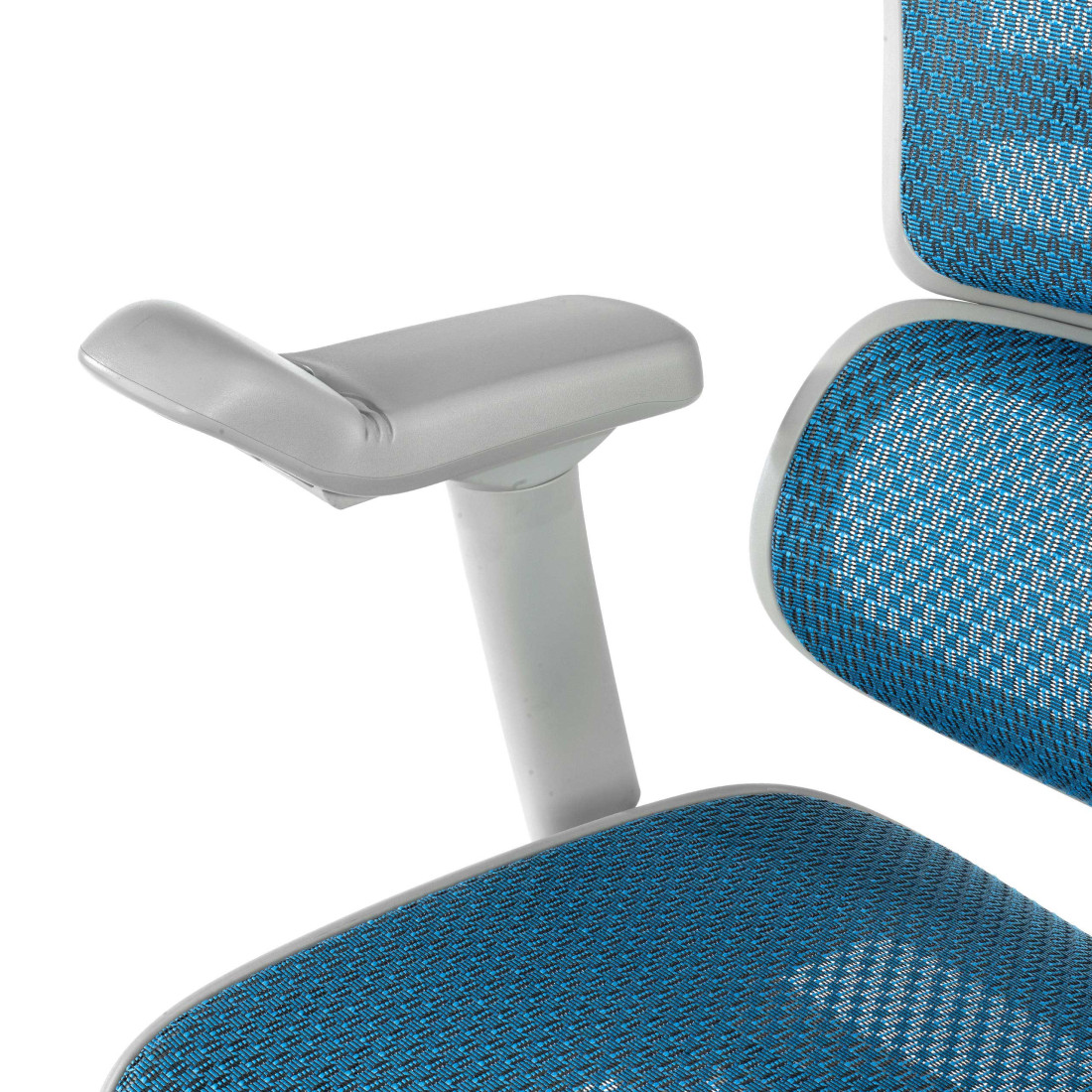 silla ergonomica azul ergohuman elite estructura blanca red malla 16