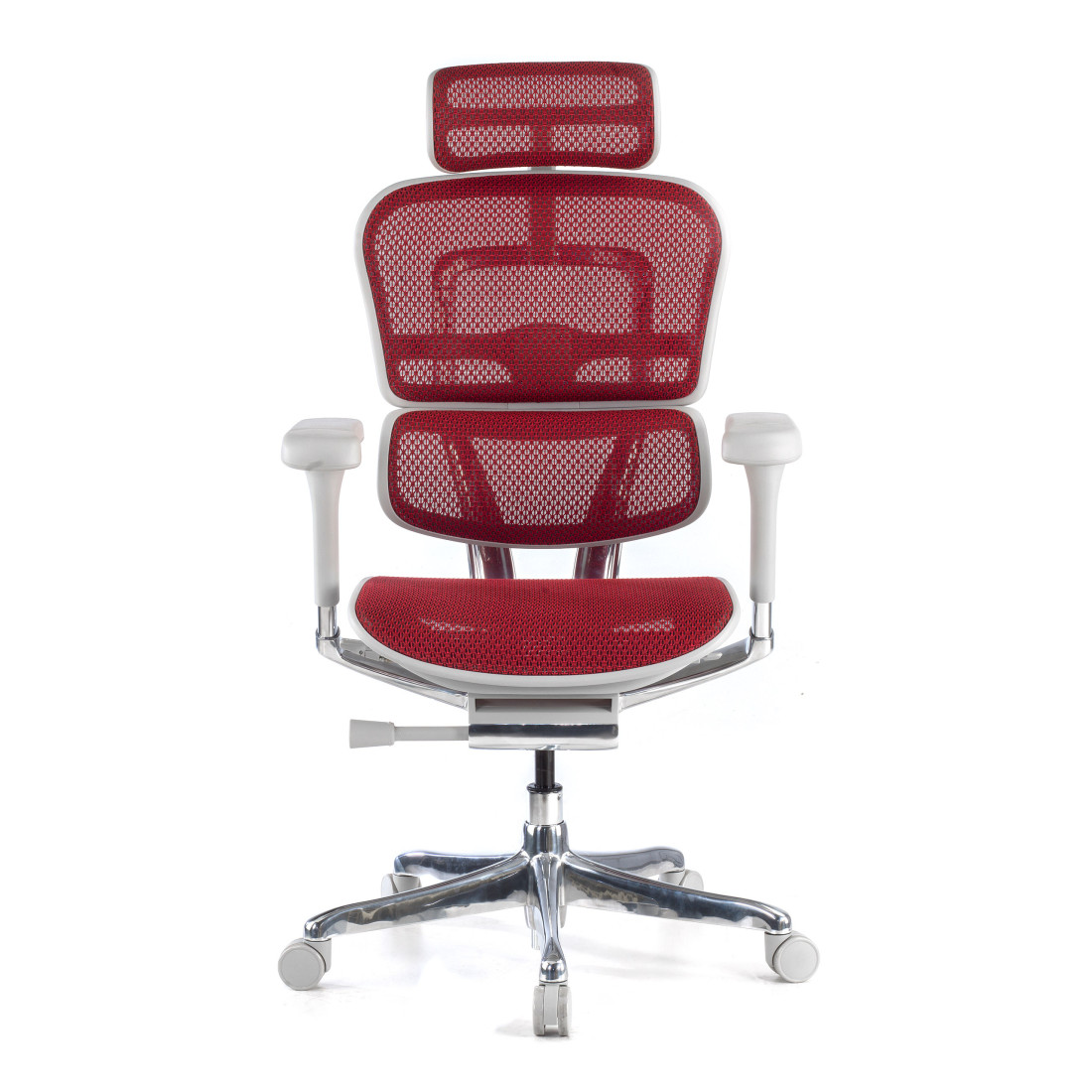 silla ergonomica rojo ergohuman elite estructura blanca red malla 3