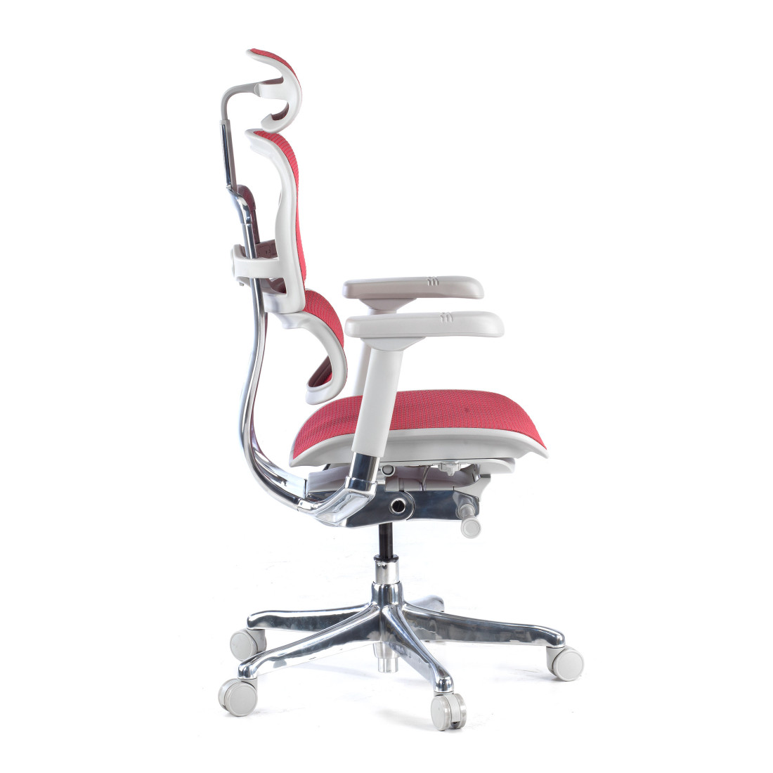 silla ergonomica rojo ergohuman elite estructura blanca red malla 5
