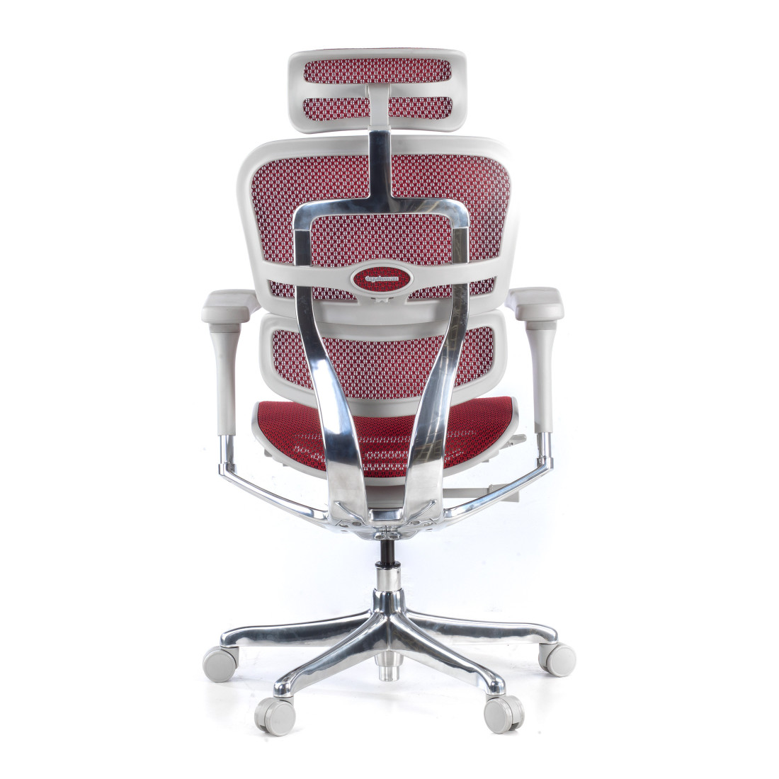 silla ergonomica rojo ergohuman elite estructura blanca red malla 8