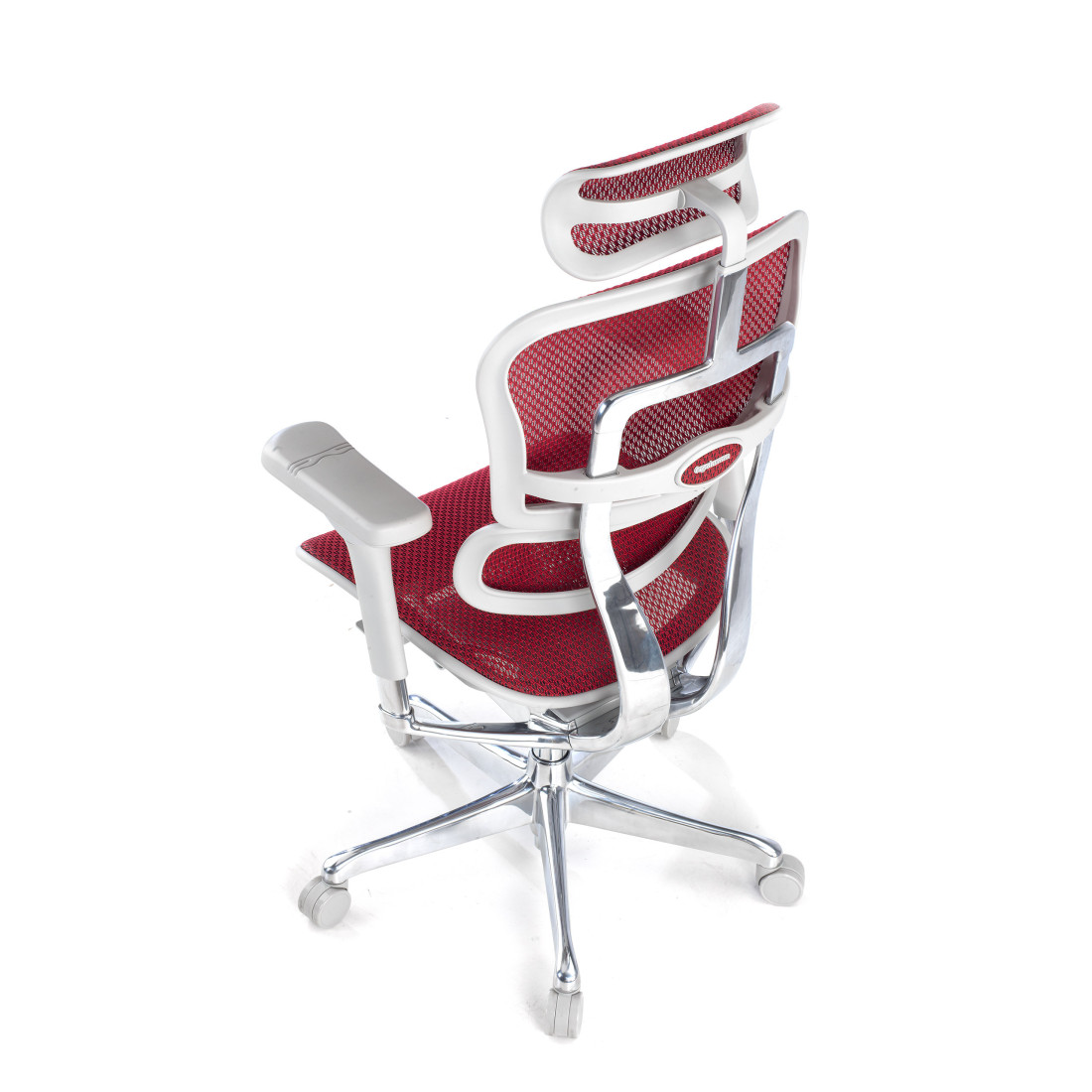 silla ergonomica rojo ergohuman elite estructura blanca red malla 9