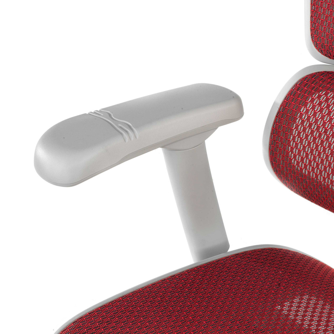 silla ergonomica rojo ergohuman elite estructura blanca red malla 13
