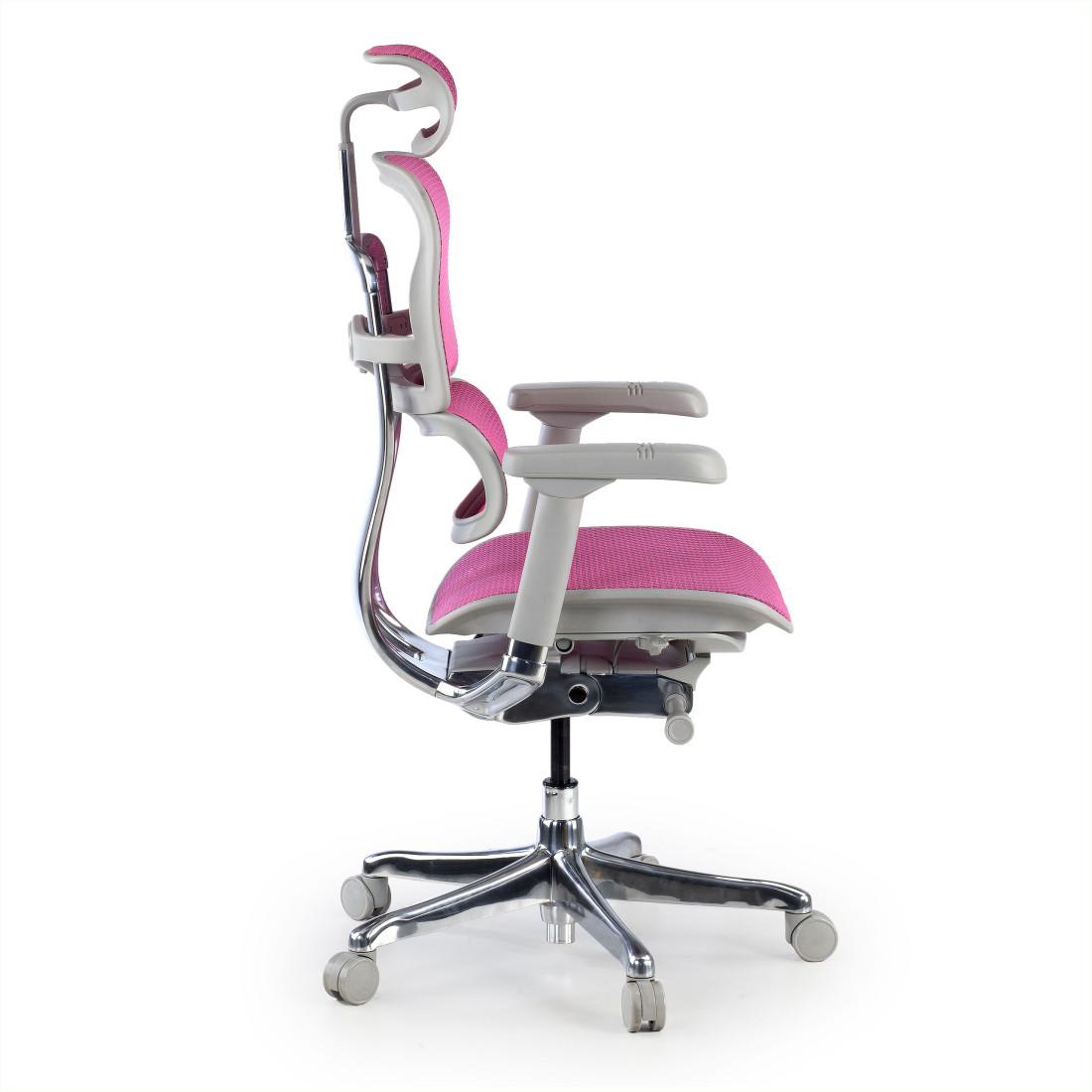 silla ergonomica rosa ergohuman elite estructura blanca red malla 4