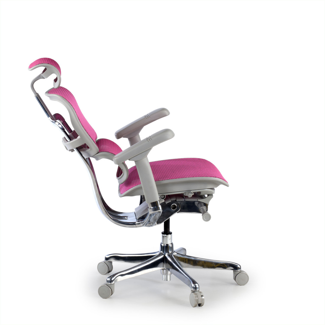 silla ergonomica rosa ergohuman elite estructura blanca red malla 5