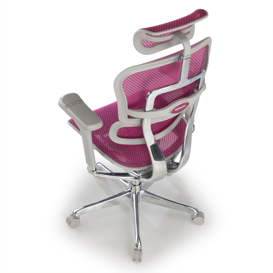 silla ergonomica rosa ergohuman elite estructura blanca red malla 8