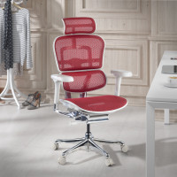 Silla ergonómica Ergohuman Elite, estructura blanca - rojo Second image