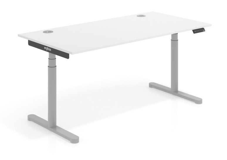 Combinacion Erghos core mesa elevable premium estructura aluminio - Marfil, 120x80 cm