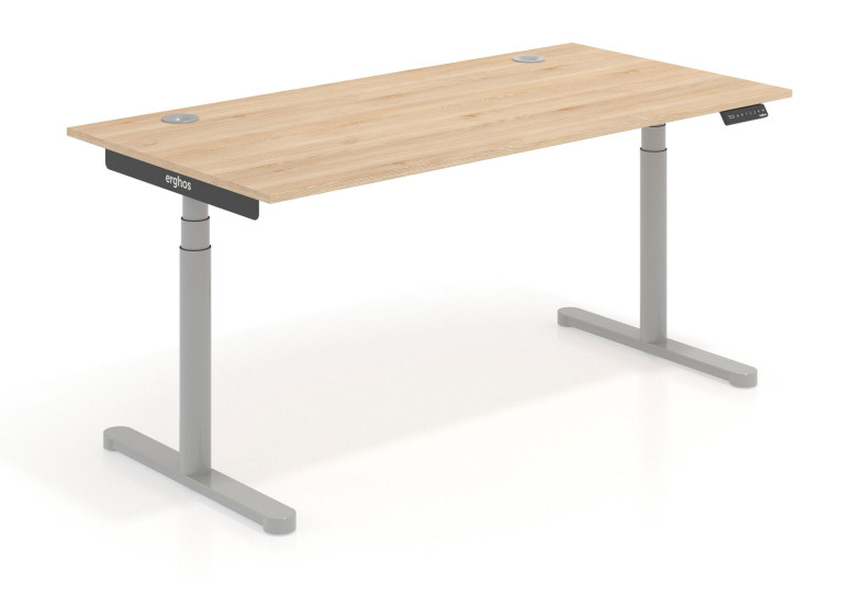 Combinacion Erghos core mesa elevable premium estructura aluminio - Marfil, 120x80 cm