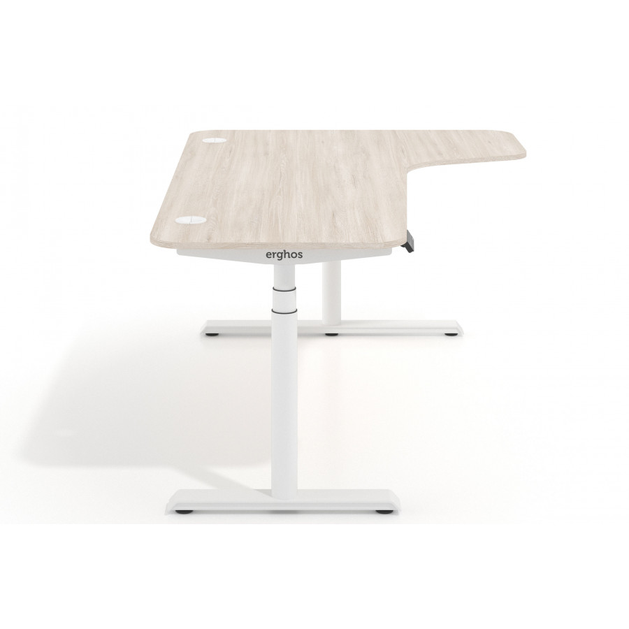 Erghos core XL mesa elevable motorizada con ala estructura blanca