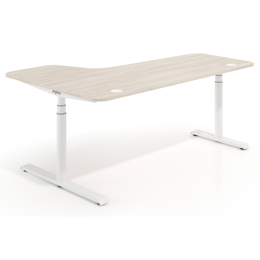 Erghos core XL mesa elevable motorizada con ala estructura blanca