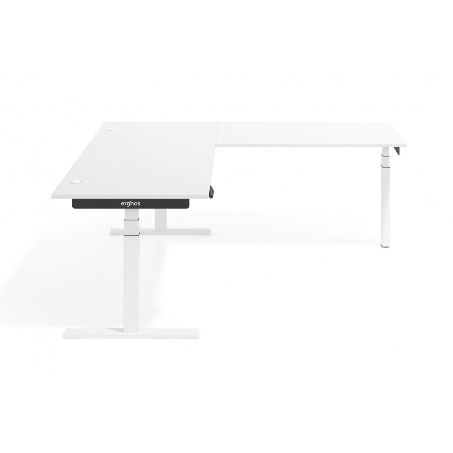 Erghos smart pro mesa con ala elevable electrica estructura blanca