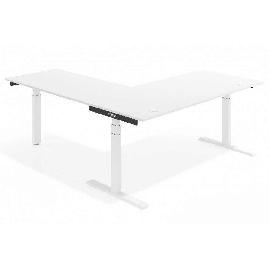 Erghos smart pro mesa con ala elevable electrica estructura blanca