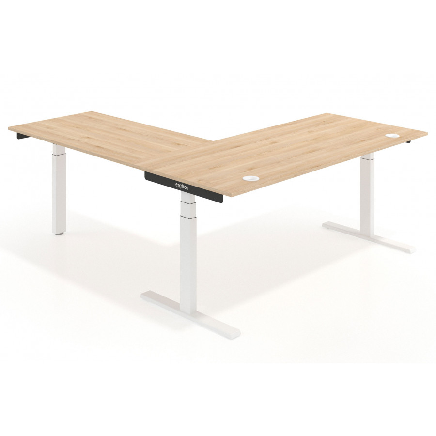 Erghos smart pro mesa con ala elevable electrica estructura blanca