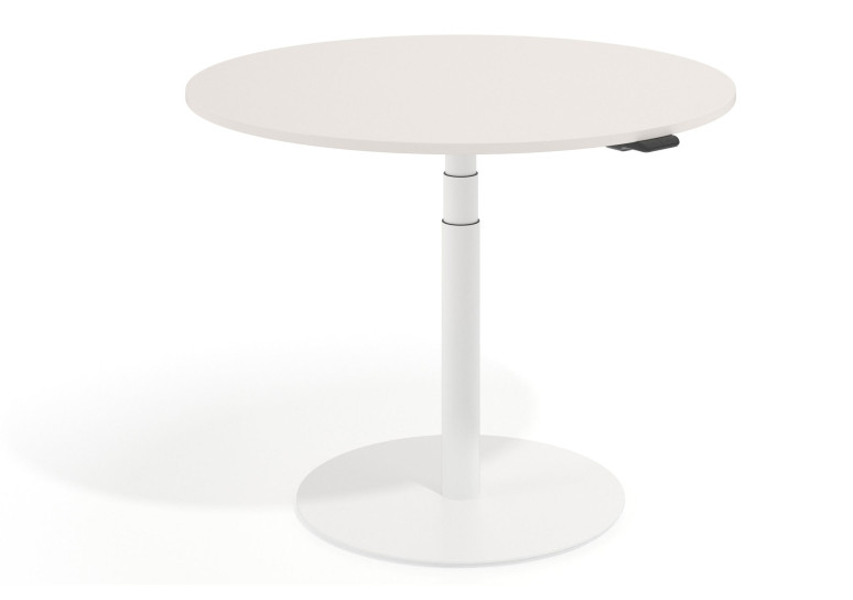 Erghos Core Planet mesa de juntas elevable premium estructura blanca - DIAMETRO 80 cm, Marfil